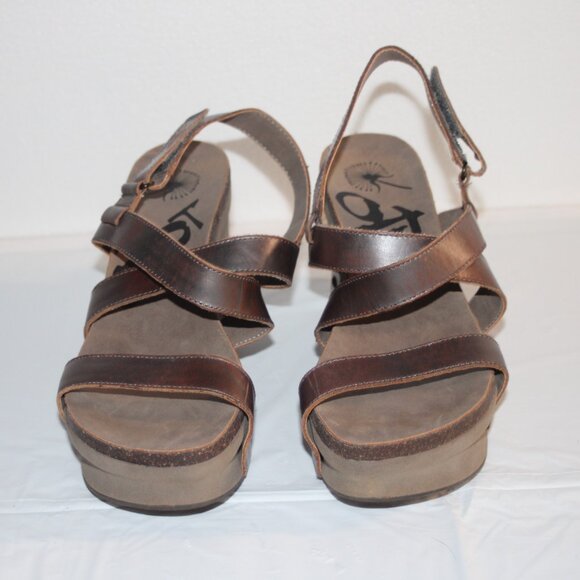 EC LADIES OTBT WEDGE PLATFORM SANDALS - 9 1/2   BRONZE - Picture 2 of 7